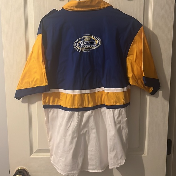Corona Racing Button down shirt yellow blue white size XL - Picture 5 of 5